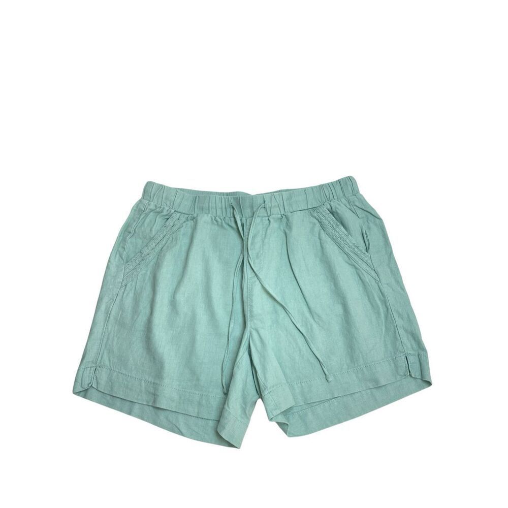 Briggs Linen Blend Pull On Shorts Mint Green Size Medium